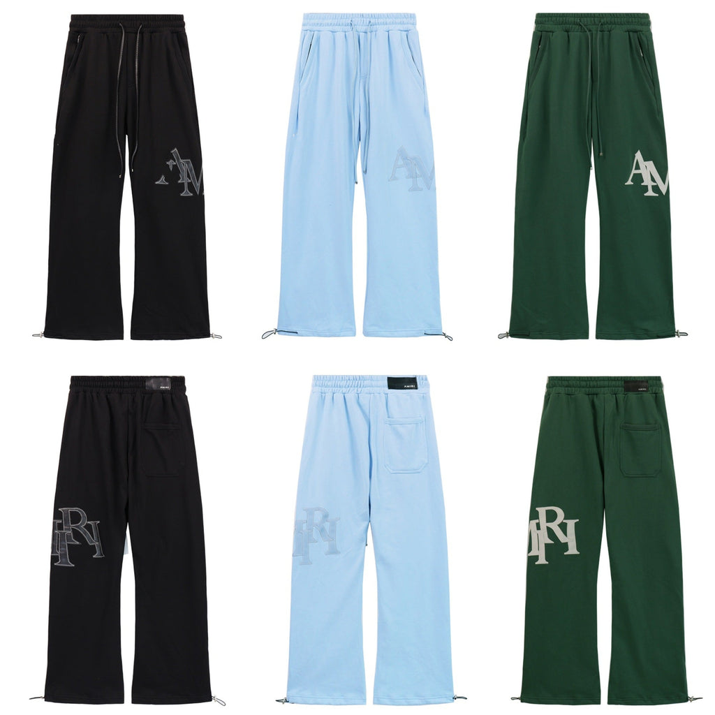 AMRI Leather Logo Cotton-Jersey Pant