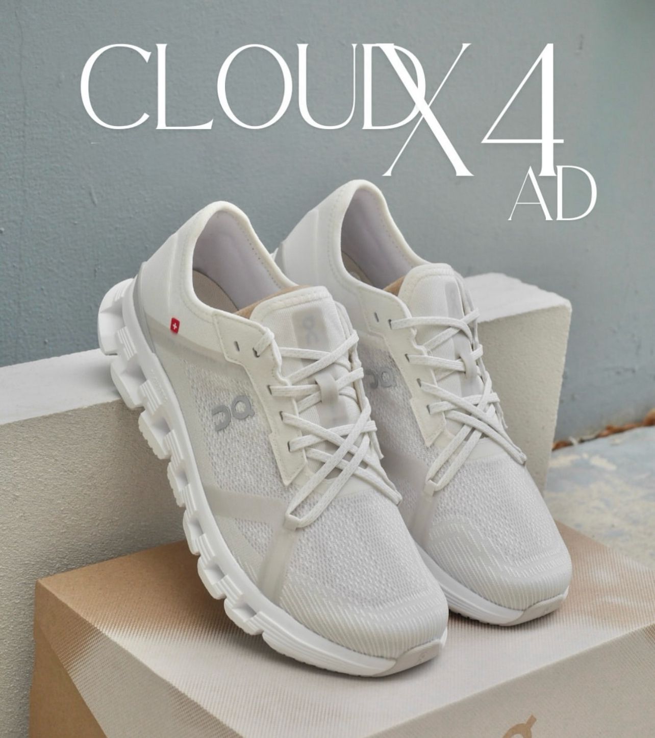 ON Cloud X 4 AD 鈥榃hite鈥�